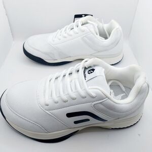 White FitVille Men's Court Tennis Amadeus Size 8 Extra Wide